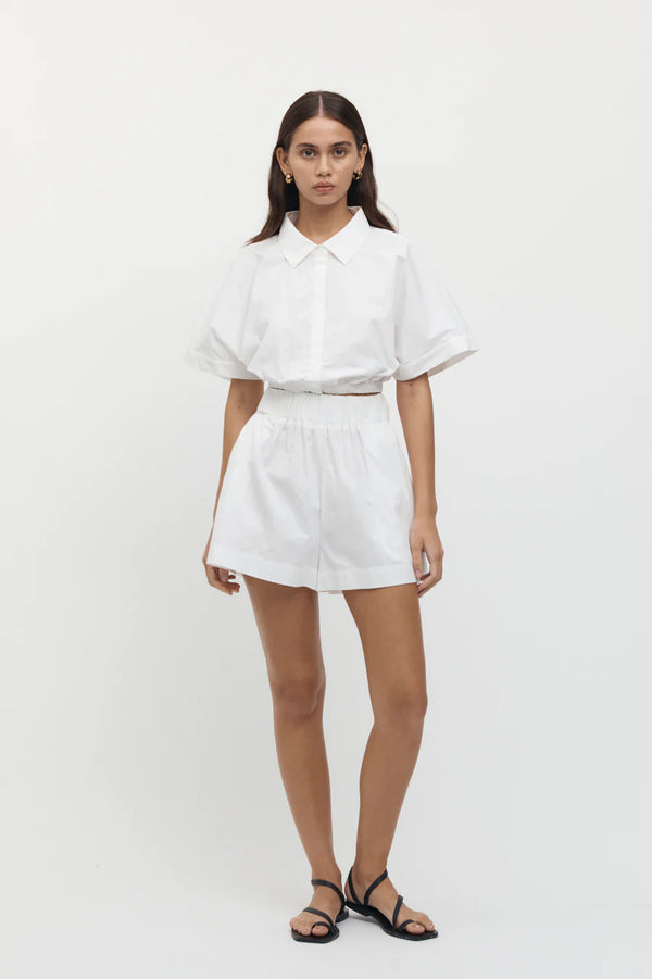 Blanc Poplin Cotton Shorts