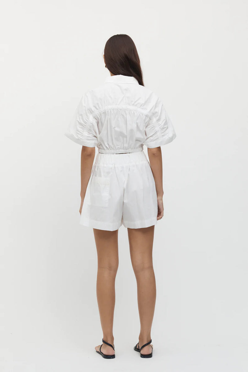 Blanc Poplin Cotton Shorts
