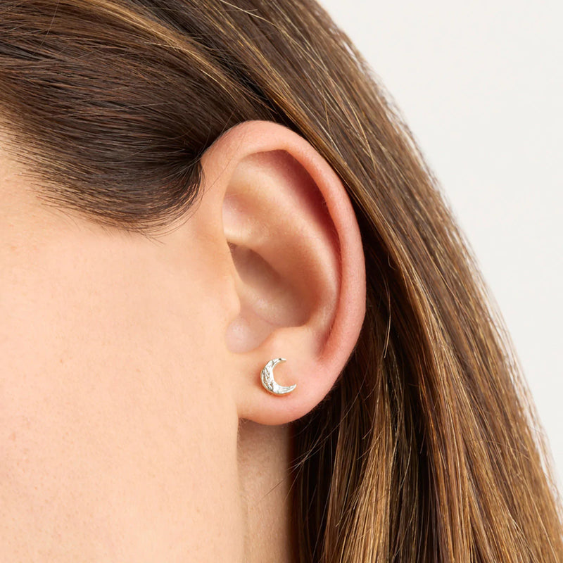 Waning Crescent Stud Earrings