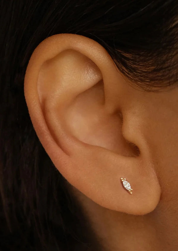 14k Gold Radiance Crystal Stud Earring