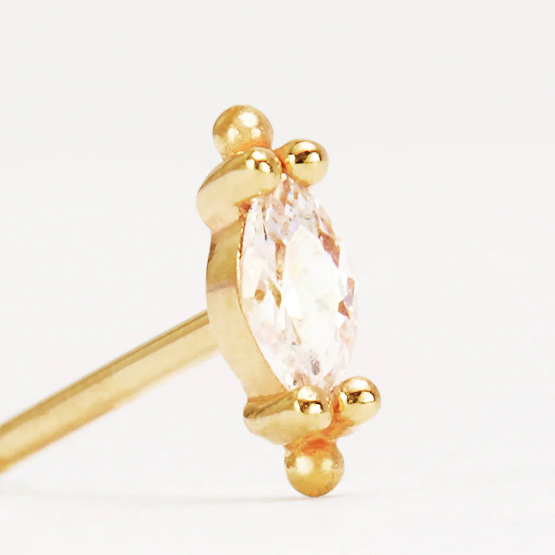14k Gold Radiance Crystal Stud Earring