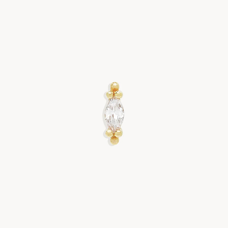14k Gold Radiance Crystal Stud Earring
