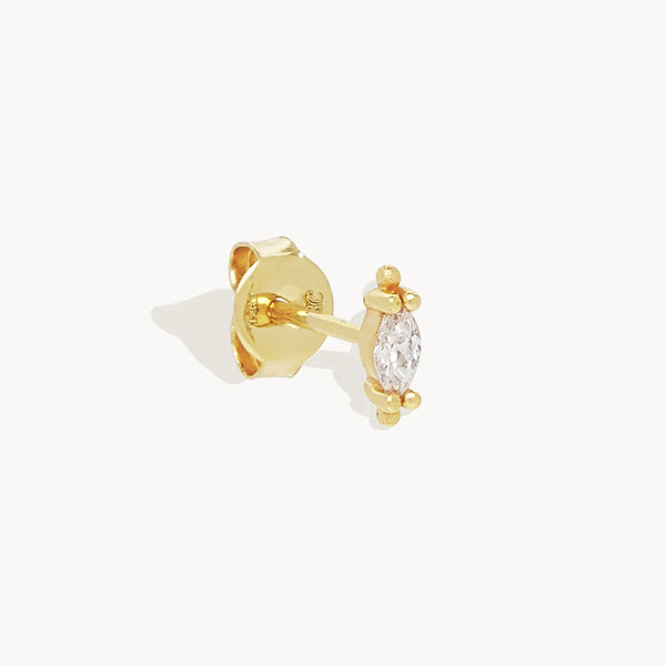 14k Gold Radiance Crystal Stud Earring