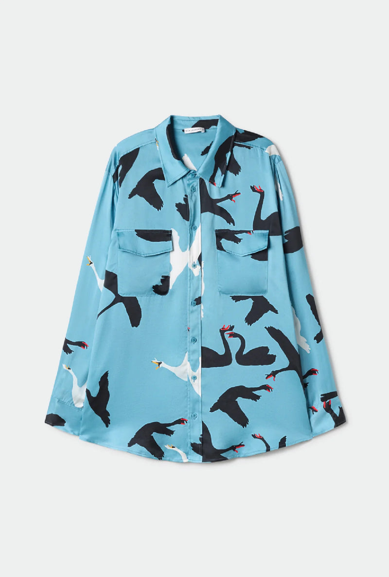 Boyfriend Shirt Swans